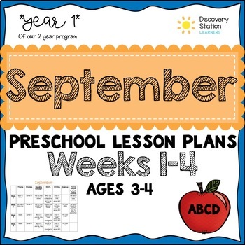 Preview of 3 year old Preschool SEPTEMBER lesson plans (Weeks 1-4)