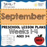3 year old Preschool SEPTEMBER lesson plans (Weeks 1-4)