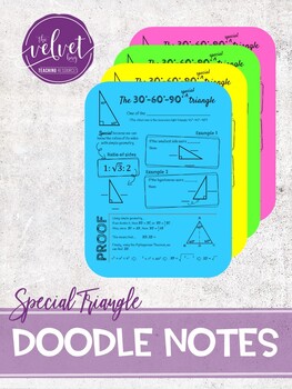 Preview of 30° 60° 90° Special right triangle DOODLE NOTES