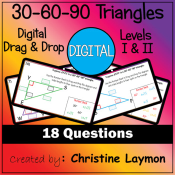 Preview of 30-60-90 Special Right Triangles Digital Drag & Drop (Levels 1 & 2)