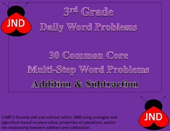 30 Addition & Subtraction Multi-Step Word Problems: 3rd ...