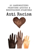 30 Anti-Racism Draw & Write Cursive Handwriting Quote Pages