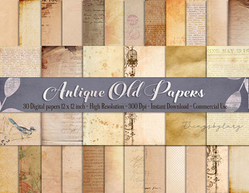 Preview of 30 Antique Vintage Old Background distressed grunge papers