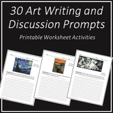 30 Art Class Writing & Discussion Prompts for Google Slide