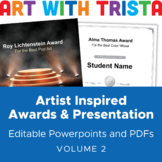 30 Artist Inspired Customizable Art Awards/Certificates & 