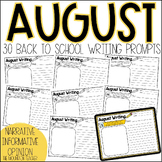 30 August Daily Writing Prompts | Printable | Google Slide