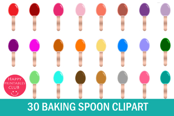 Preview of 30 Baking Spoon Clipart- Spoon Clipart-Cute Spoon Clipart