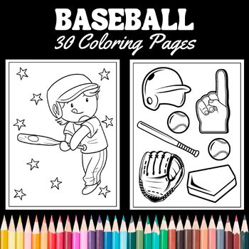 30 Baseball Coloring Pages by Teacher's Helper