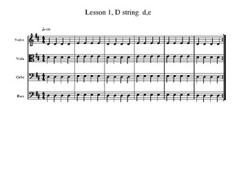 Preview of 30 Beginning Orchestra Group Sight Reading Lessons D and A strings