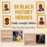 30 Black History Month Heroes | 1 Person a Day Google Slid
