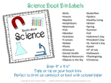 30 Bright, graphic filled Science & Season Book Bin Labels