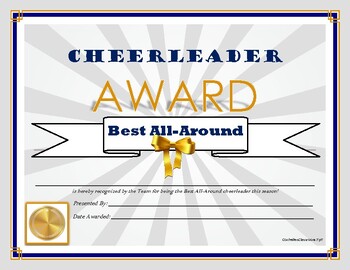 Preview of 30 CHEERLEADER AWARDS!  Coach Certificates! All Cheerleading Ages | Cheer Levels