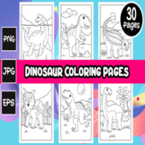 30 COLORING PAGES | Dinosaur Activity Sheets | Preschool, 