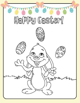 Preview of 30 + CUTE Easter Coloring Sheets Printable Pages Bunny Unicorn Eggs Basket Lamb