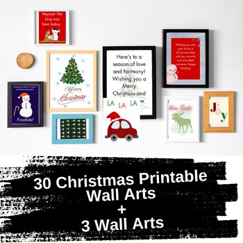 30 Christmas Wall Art for Kids, Parents and Teachers, Christmas Printables