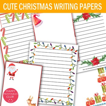 Preview of 32 Christmas Writing Papers- Christmas Stationary- Holiday Writing Papers