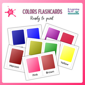 Preview of 30 Color Fun Flashcards, Flashcards, Educational Printable Card