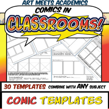 Preview of 30 Comic Book and Comic Strip Templates! Graphic Novels! Visual Notes! FOR PRINT