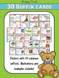 30 Common Suffixes Poster Cards (English, Spellings, SPaG)