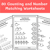 30 Counting and Number Matching Worksheets
