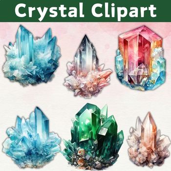 Preview of 30+ Crystal Clipart - Colorfull Tourmaline Crystal Clipart