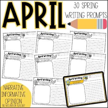 Preview of 30 Daily Writing Prompts for April | Spring and Earth Day Themed Journal