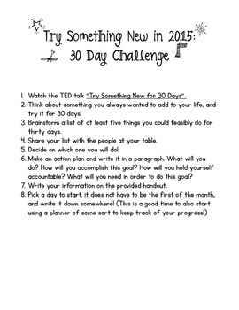 Preview of 30 Day Challenge Lesson Based on TED Talk