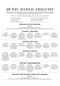 30 Day Journal Challenge by Jennifer Marshall | TPT