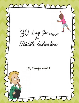 Preview of 30 Day Journal for Middle Schoolers