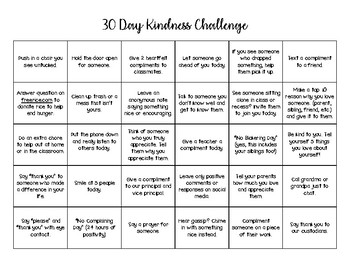 Download 30 Day Kindness Challenge by Katie Bug Elementary | TpT
