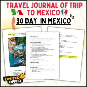 Preview of 30 Day Reading Challenge: Travel Journal of Trip to Mexico (Doc & PDF)