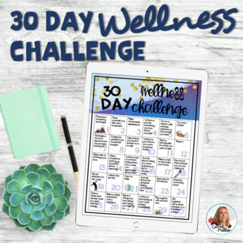 Preview of 30 Day Wellness Challenge | Teacher Self Care | Wellness