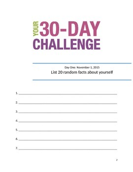 30 day creative writing challenge
