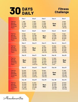 Preview of 30 Days Daily Fitness Challenge