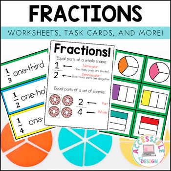 Preview of 30 Days of Basic Fractions | No Prep | Special Education 