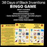 30 Days of Black Inventions PRINTABLE Bingo Game