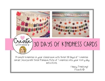 Preview of 30 Days of Kindness (Classroom Community)