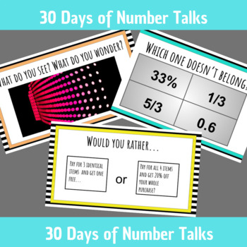 Preview of 30 Days of Middle School Number and Math Talks - Intermediate