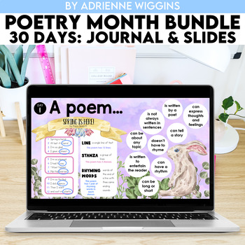 Preview of 30 Days of National Poetry Month - PPT and Journal