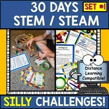 Preview of 30 Days of STEM | STEAM Silly Building Challenges SET 1