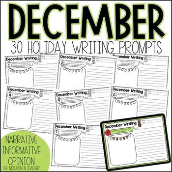 Holiday Daily Writing Prompts and Journal for Narrative, Informative ...