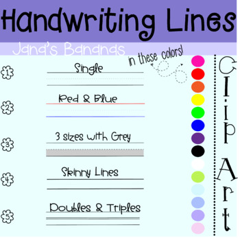 Preview of 30 Different Handwriting Lines: All Sizes & Colors