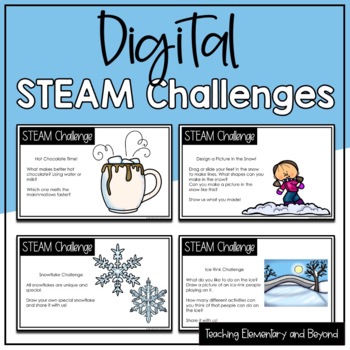 Preview of 47 Digital Winter STEAM Challenges for Kindergarten and Grade One