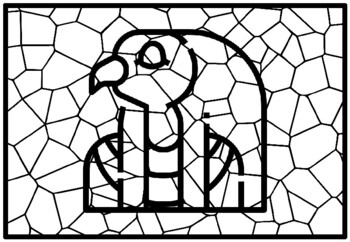 Preview of 30 Egypt Mosaic Art Coloring Pages, Geometry-Art Activity, No Prep Art