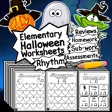 50 Elementary Halloween Rhythm Worksheets | Tests Quizzes 