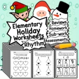 50 Elementary Holiday Rhythm Worksheets | Tests Quizzes Ga