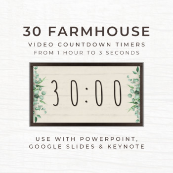Preview of 30 FARMHOUSE Video Countdown Timers - For PowerPoint, Slides, Keynote