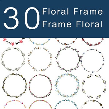 Preview of 30 Floral Frame Design Clipart Vector PDF Element, Floral Frame