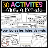 30 French Word Work Printables | 30 activités Étude de mots
