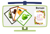 30 Fruits Flashcards for kids + bonus coloring book